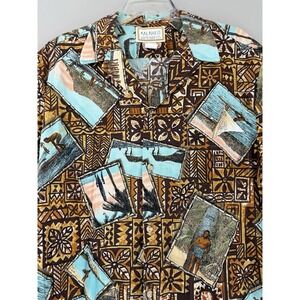 Vtg Kalaheo Hawaiian Shirt Men's XL Cotton Hawaiian Locals Surfing Duke‎ Tribal